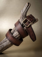 Brown Leather Belt with Vintage Brass Buckle