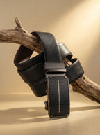 Premium Black Leather Belt With Black Buckle