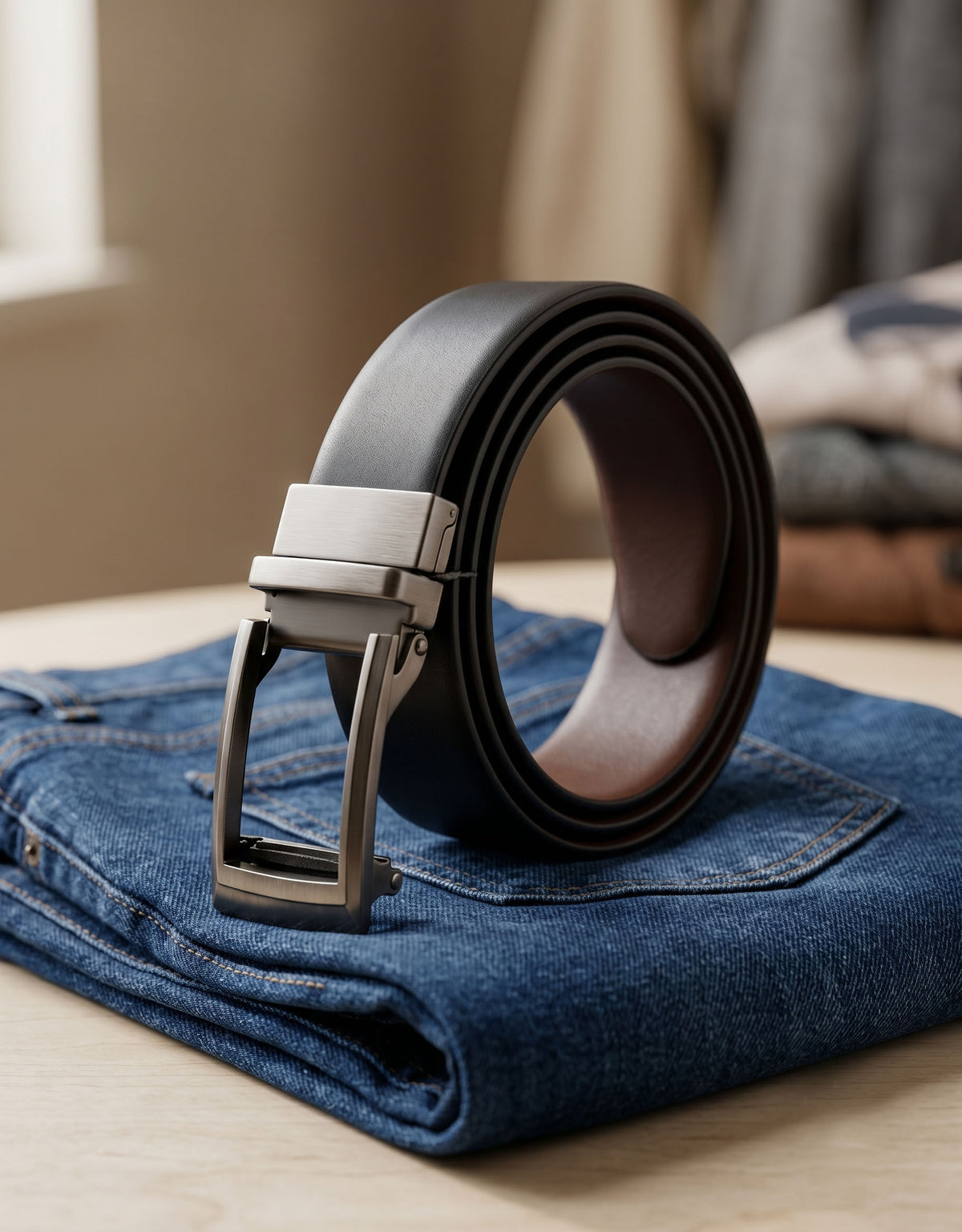 Classic Black Leather Belt