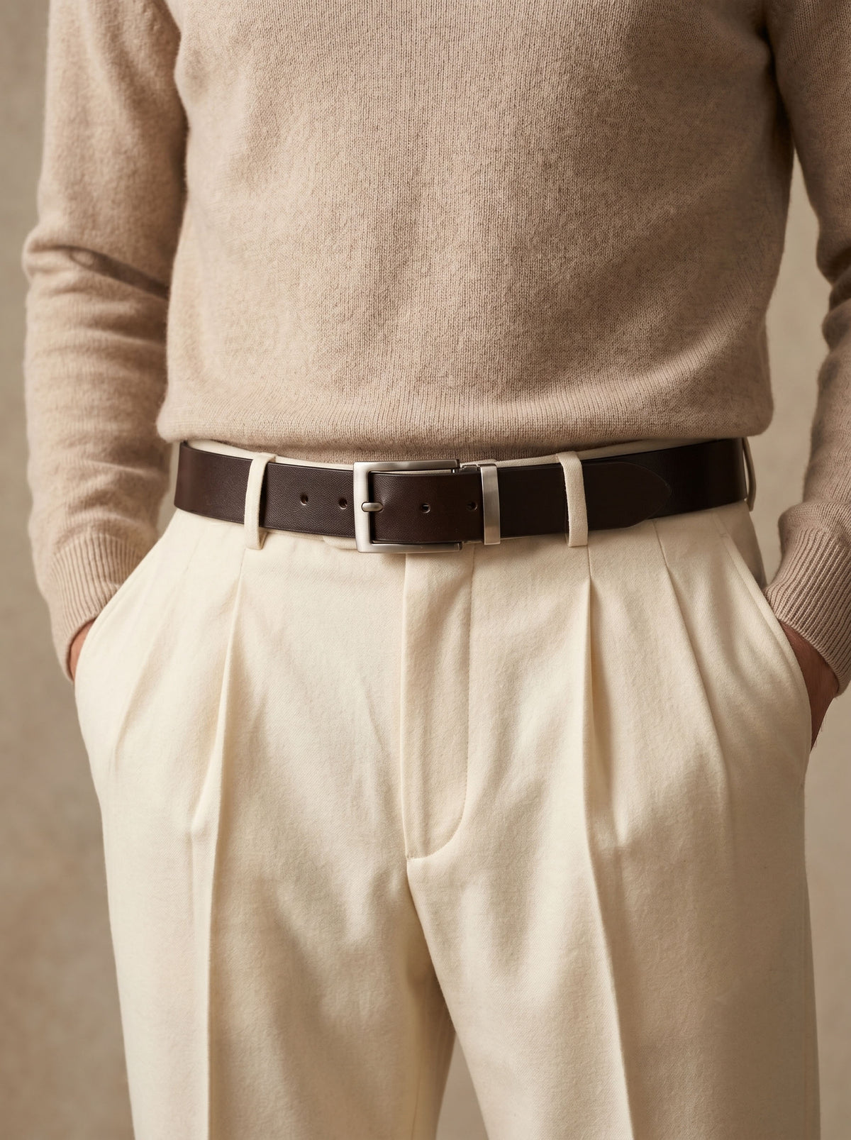 Classic Dark Brown Leather Belt