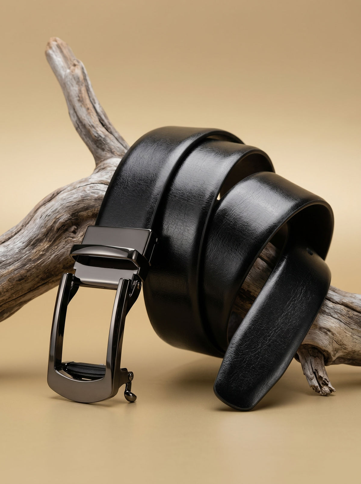 Premium Men's Black Leather Belt