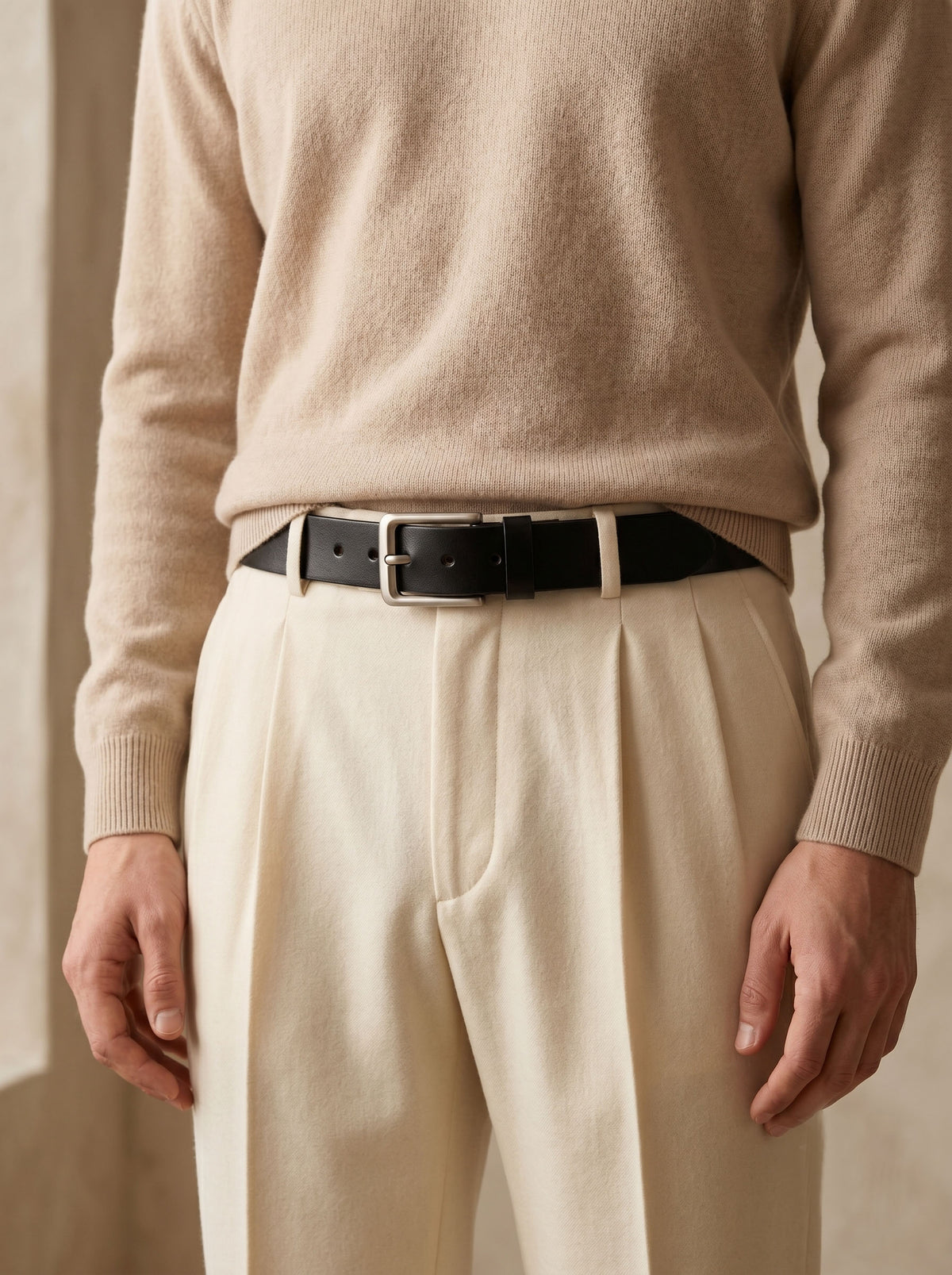 Classic Black Leather Belt