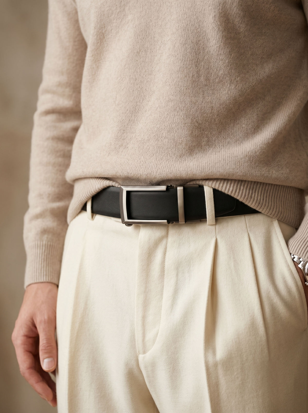 Classic Black Leather Belt