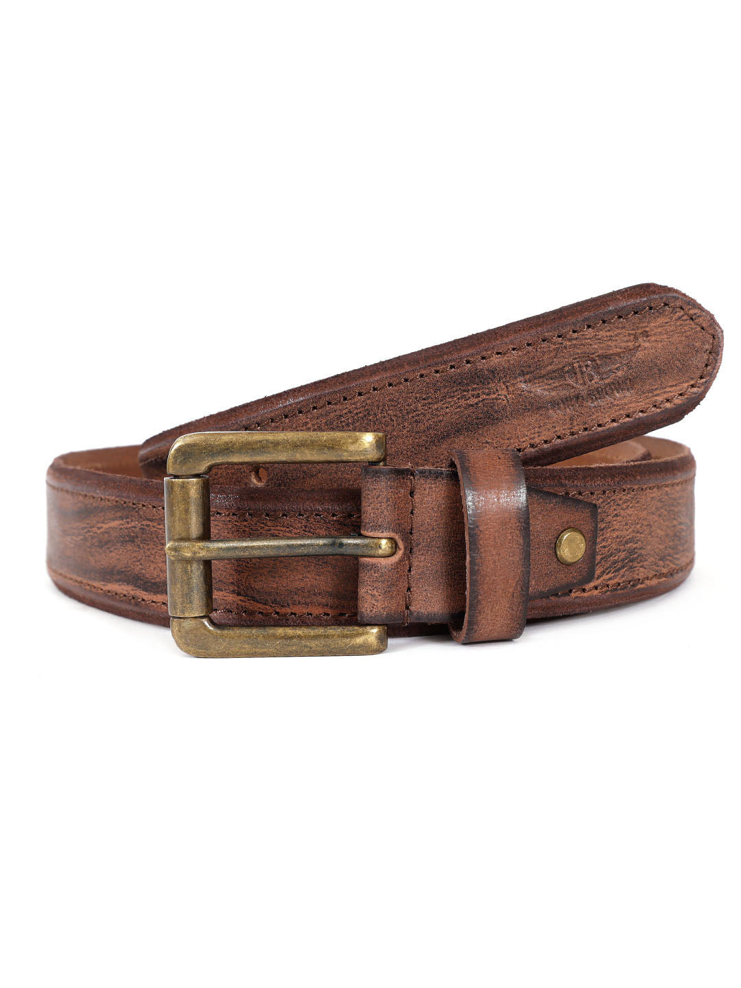 Vintage Distressed Brown Leather Belt