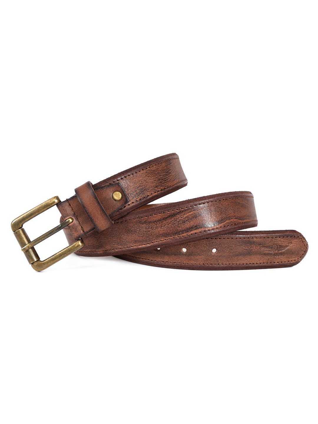 Vintage Distressed Brown Leather Belt