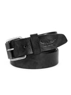 Classic Black Leather Belt with Rivet Detail