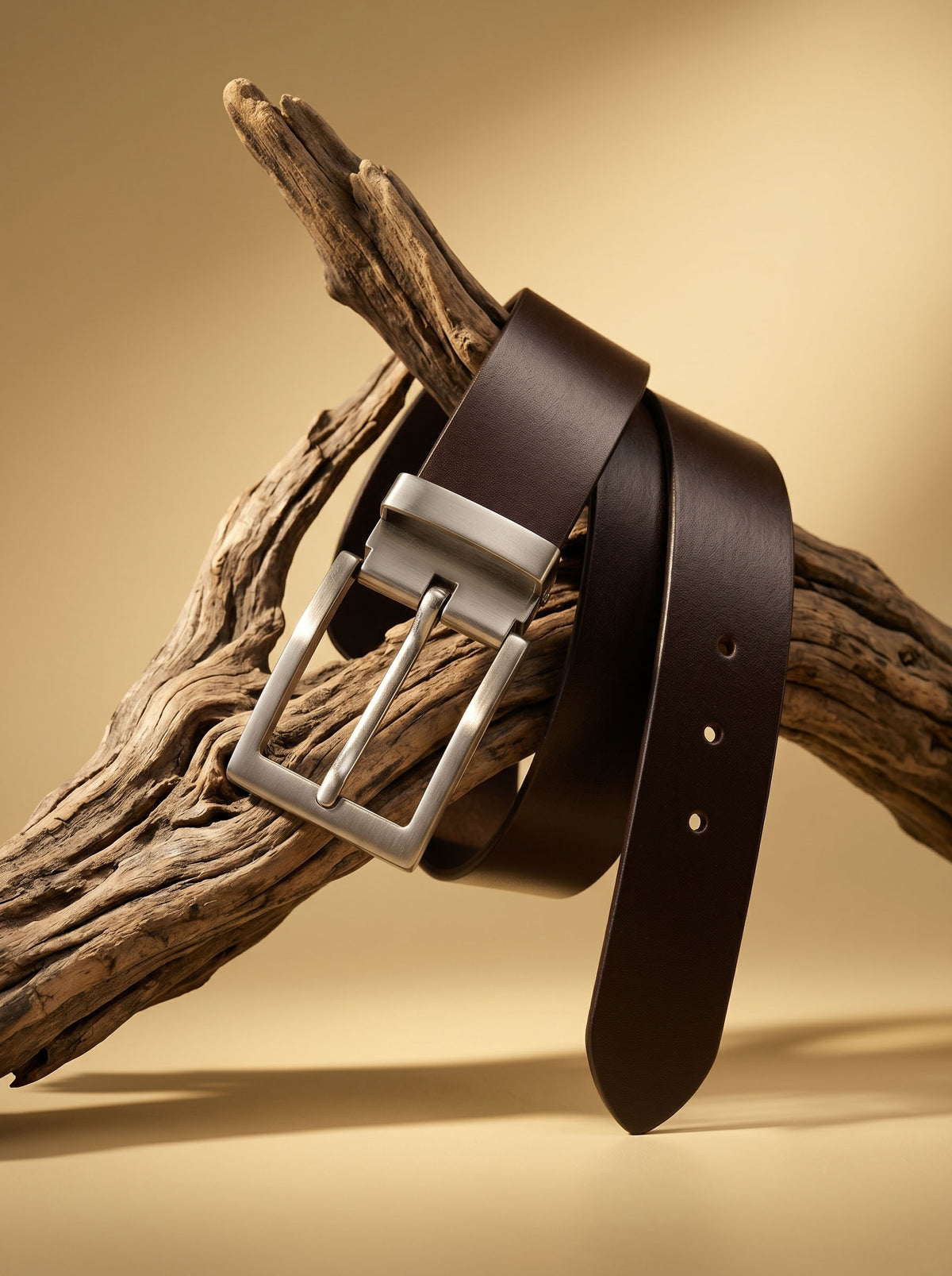 Classic Dark Brown Leather Belt