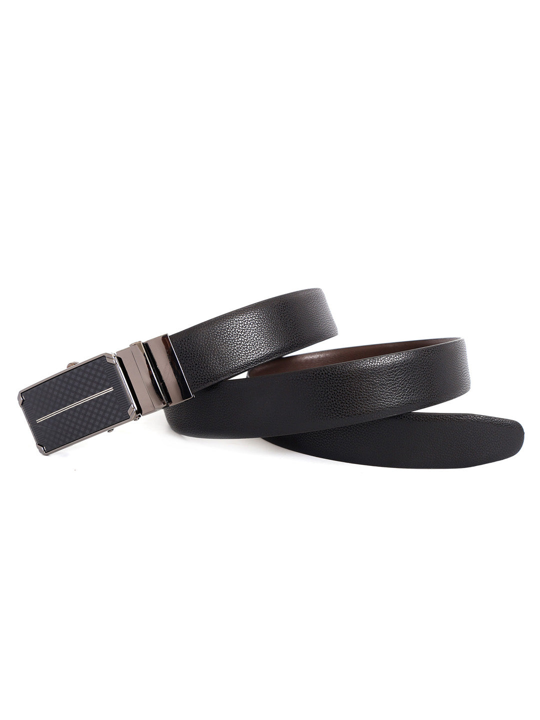Premium Black Leather Belt With Black Buckle