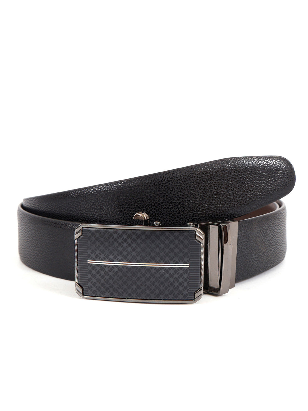 Premium Black Leather Belt With Black Buckle