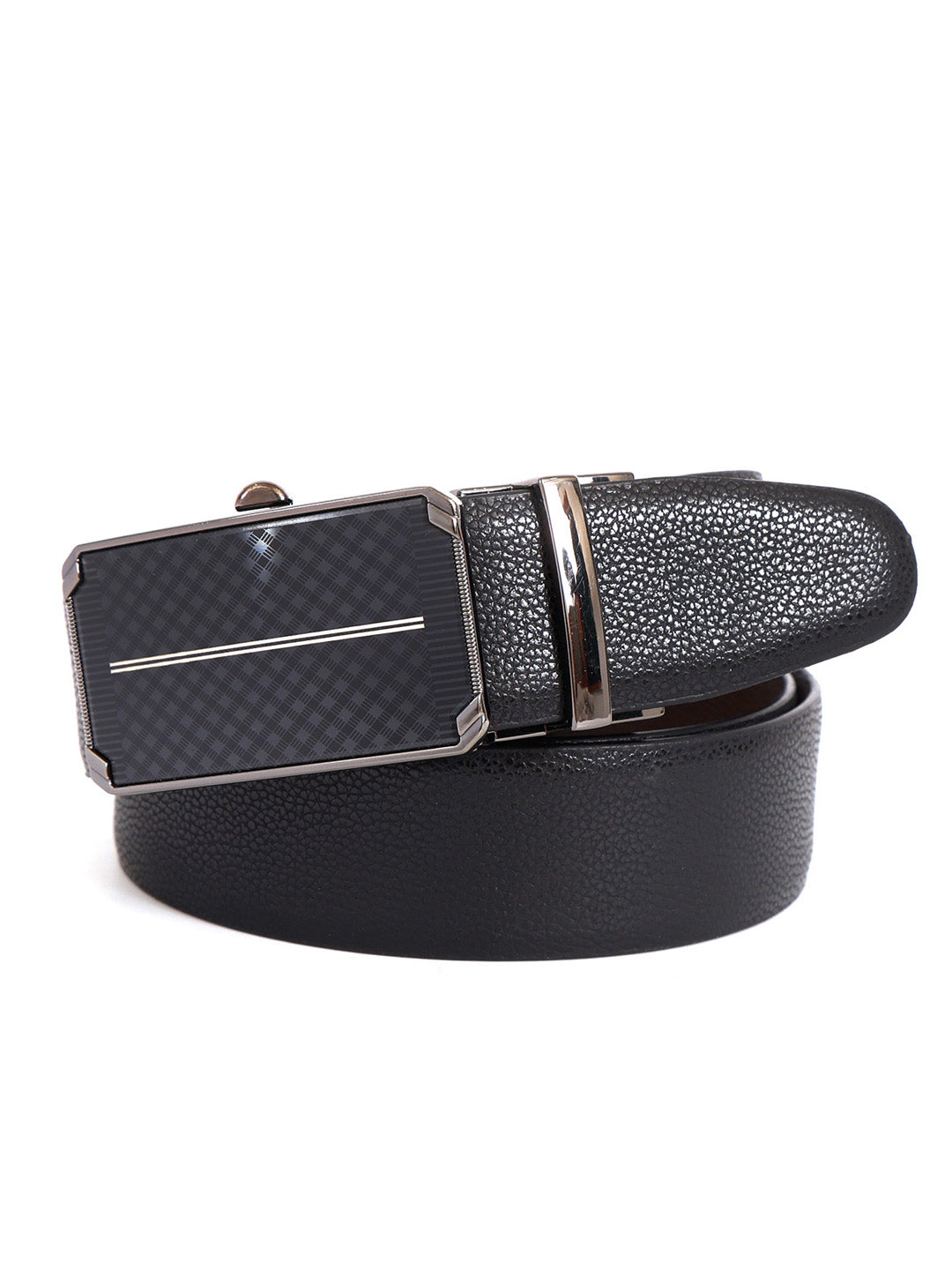 Premium Black Leather Belt With Black Buckle